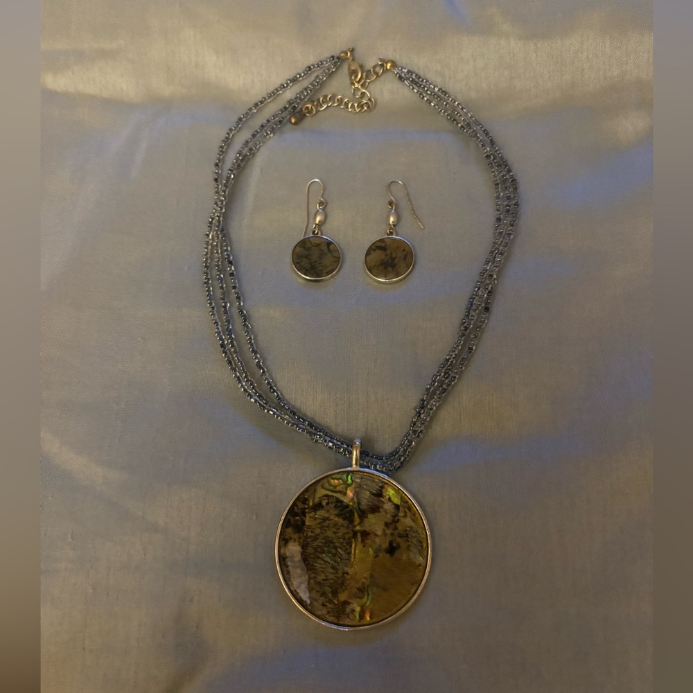 Charming Charlie Silver and Gold Pendant Necklace Set